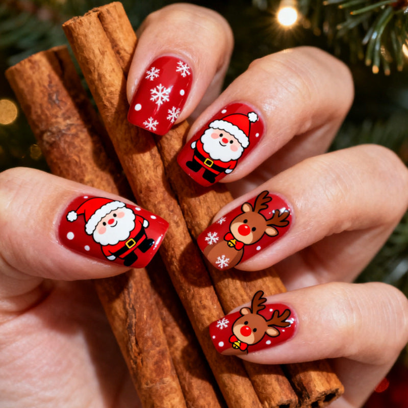 Festliches Urlaubs-Themen Press-On Nagelkunst-Set Karnz
