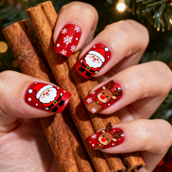 Festliches Urlaubs-Themen Press-On Nagelkunst-Set Karnz
