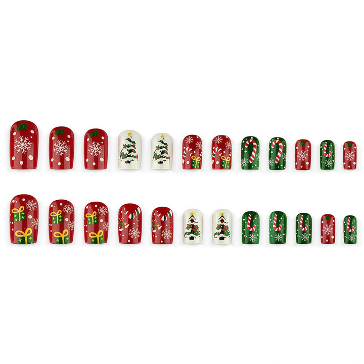 Kunstnägel mit Festlichen Weihnachtsmotiven Karnz