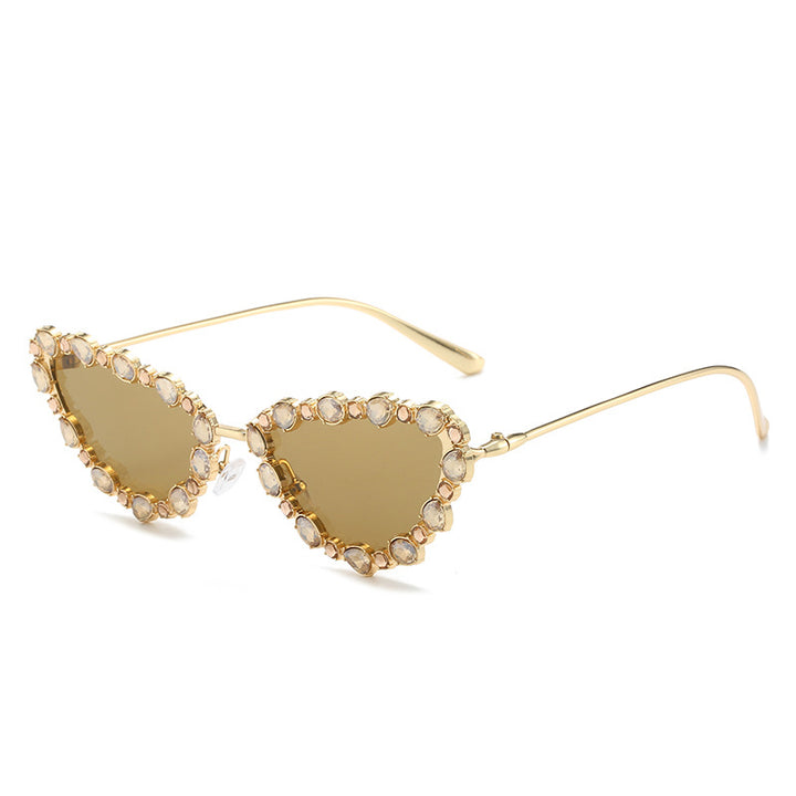 Herzförmige mit Strass verzierten Sonnenbrille Karnz