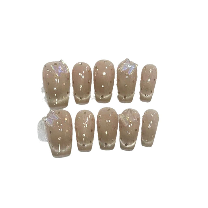 Premium Press-On Nail Set mit irideszenten Akzenten Karnz