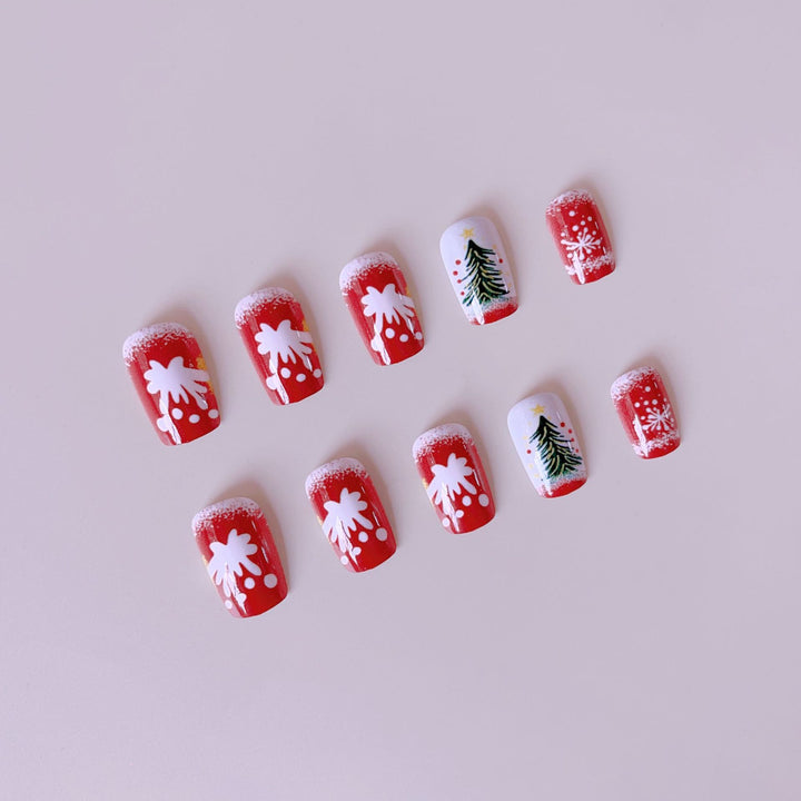 Kunstnagelset mit festlichem Weihnachtsdesign Karnz