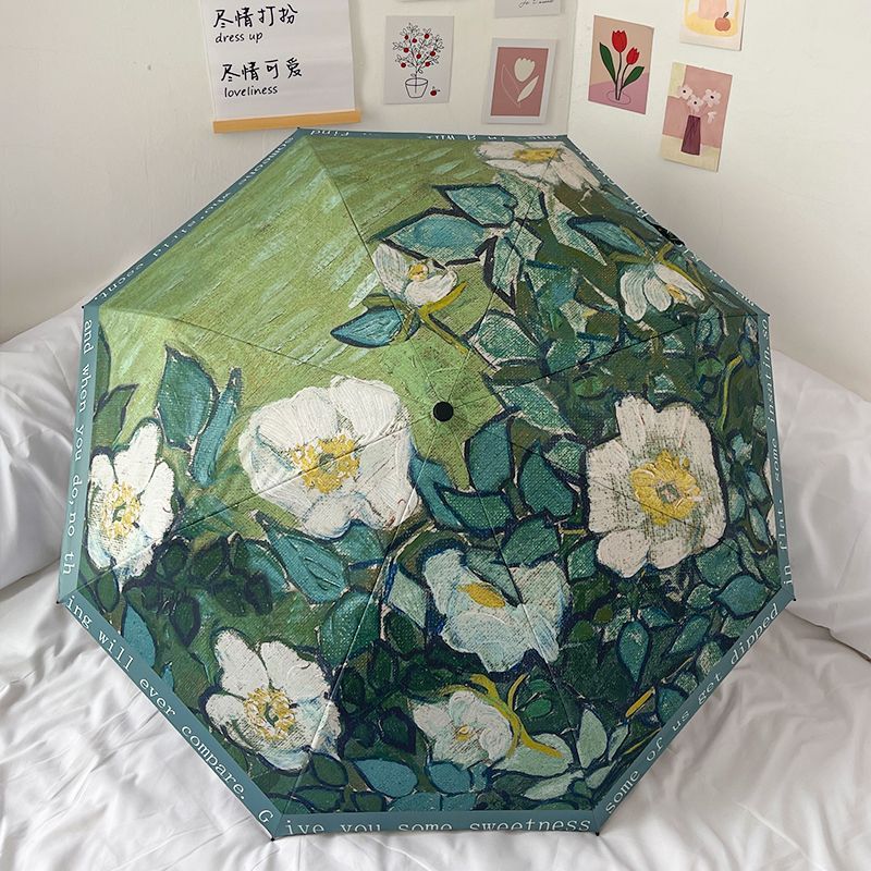Damen Faltbarer Regenschirm mit floralen Akzenten Karnz