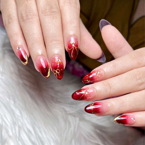 Künstlerische Gradient Stiletto Press-On Nagelset