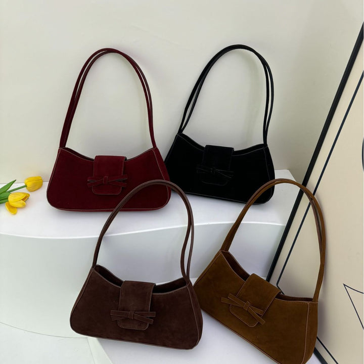 Elegante Samt-Handtasche mit Schleifendetail Karnz