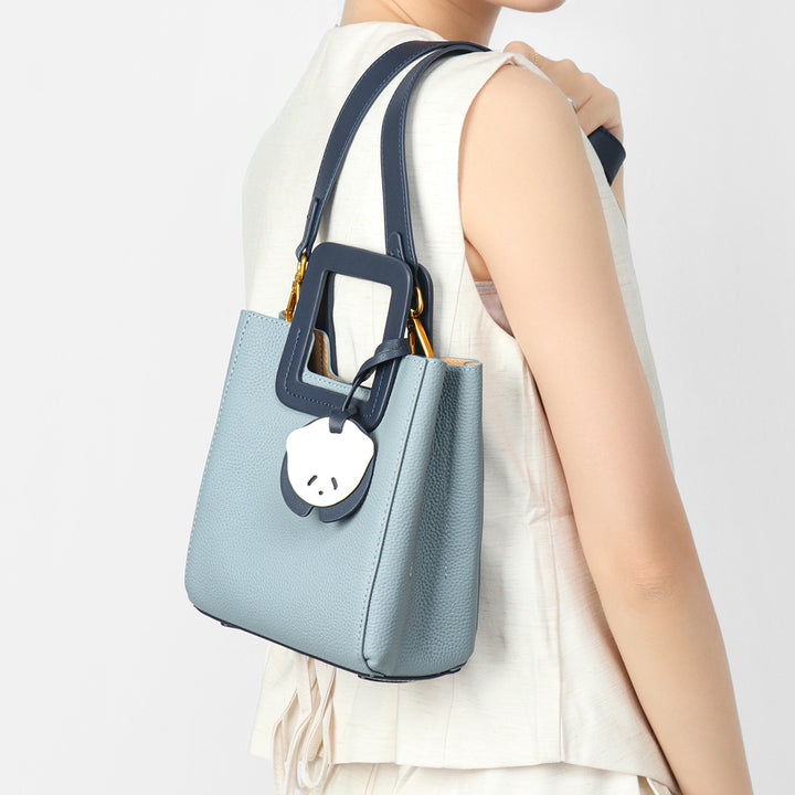 Petite Strukturiertes Genarbtes Quadratgriff Mini Tote