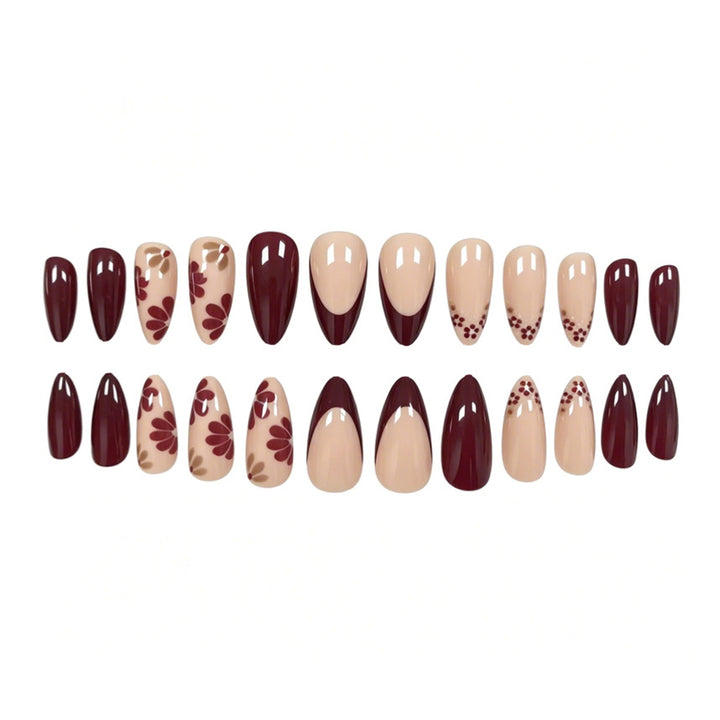 Elegantes florales Acryl-Naildesign Karnz