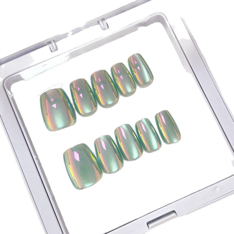 Iridescent Glossy Press-On Nail Set Karnz