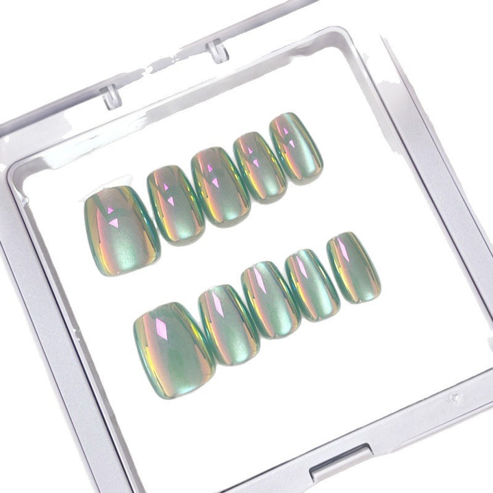 Iridescent Glossy Press-On Nail Set Karnz