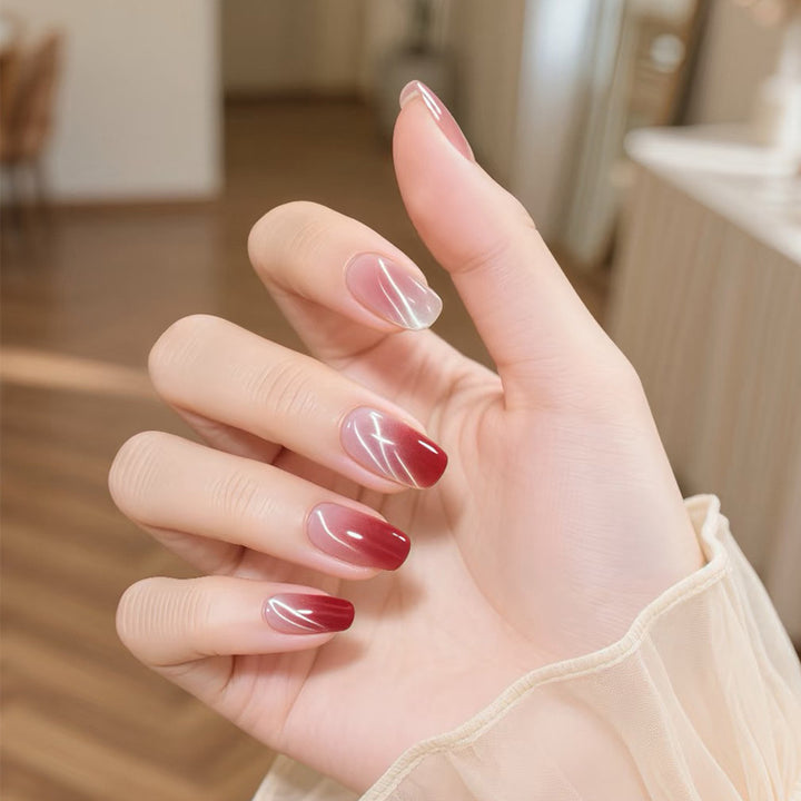 Elegante allmähliche Ombre Press-On Nagelset Karnz
