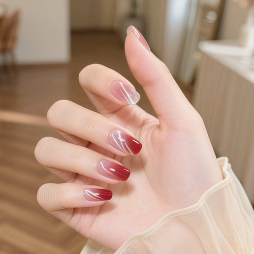 Elegante allmähliche Ombre Press-On Nagelset Karnz