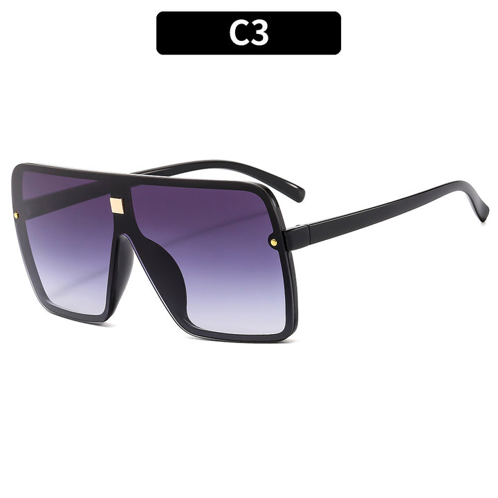 Oversized Geometrische Schild Sonnenbrille Statement Stil