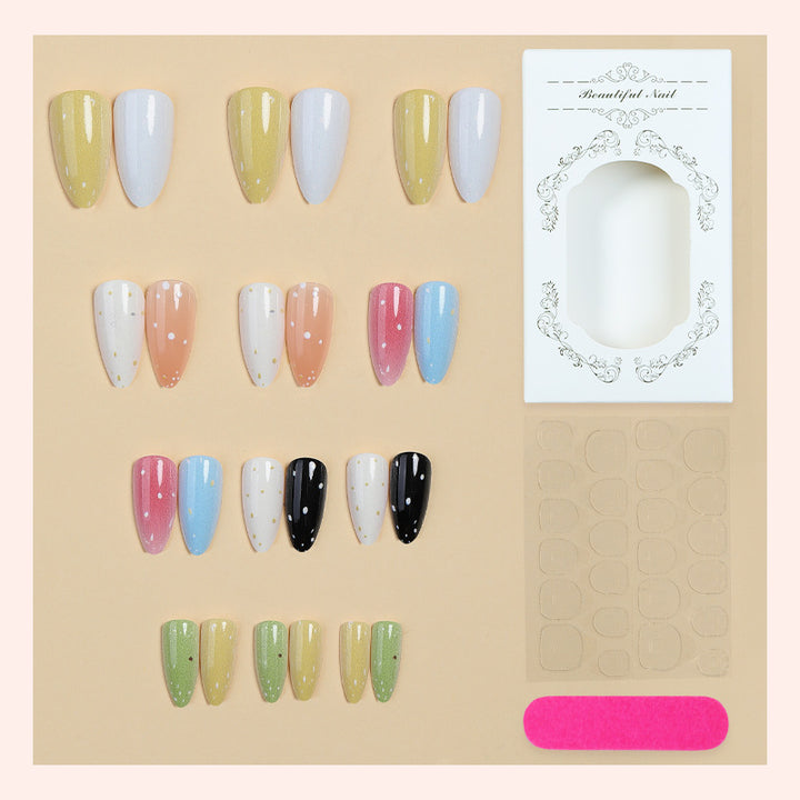 Premium Dekorative Druck-Nagelset mit Künstlerischen Glitzer-Effekten Karnz
