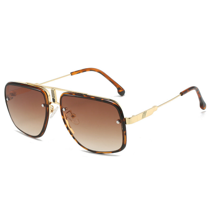 Damen modische Oversized-Sonnenbrille mit goldenen Akzenten Karnz