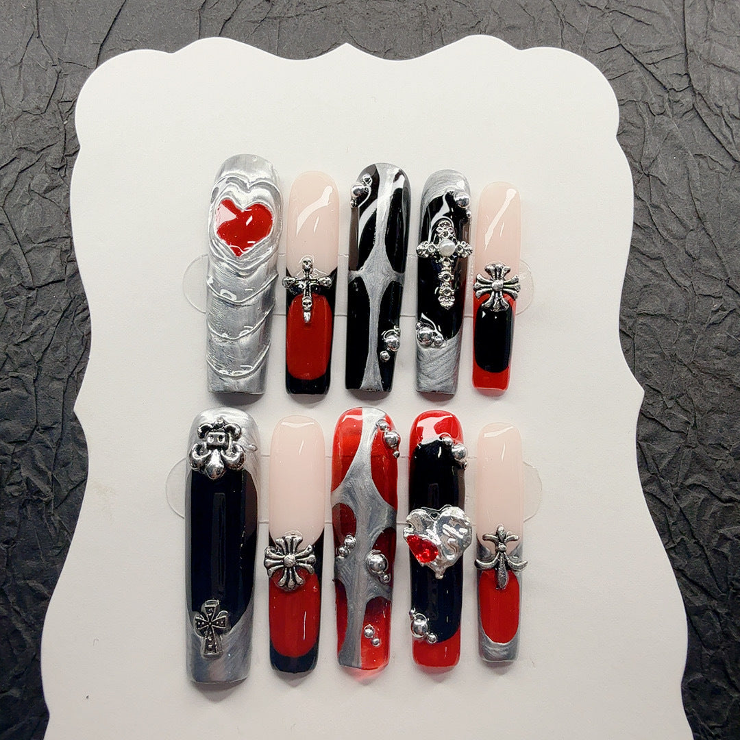 Gothic-inspiriertes 3D dekoratives Aufklebenail-Set