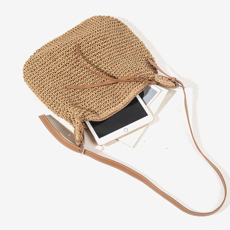 Damen Handtasche aus geflochtener Baumwolle mit komfortablem Schulterriemen Karnz