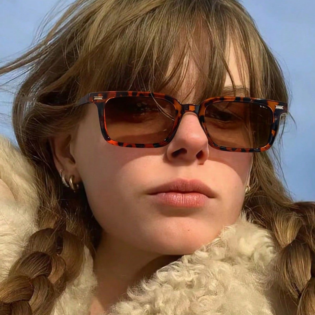 Damen elegante Sonnenbrille mit transparentem Rahmen Karnz