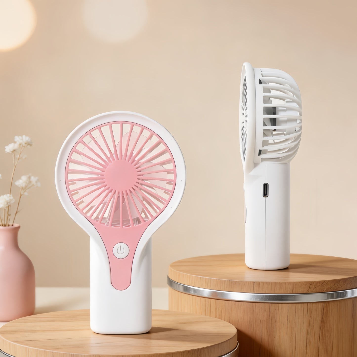 Damen Tragbarer Handventilator mit USB-Ladefunktion und ergonomischem Griff Karnz