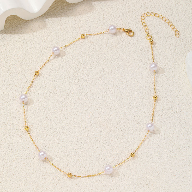 Elegante Perlen- und Goldkette Karnz