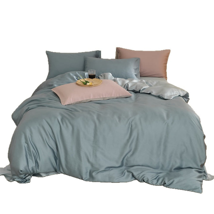 Wendbares Satin-Bettwäscheset mit seidig-glänzendem Griff und hautfreundlichem Baumwollmix