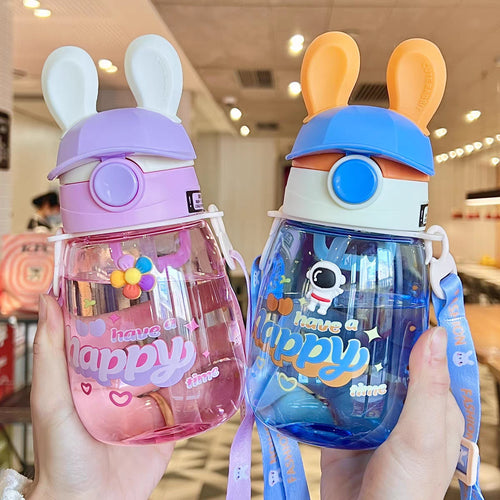 Damen Stilvolle Wasserflasche mit Bunny-Deckel Karnz