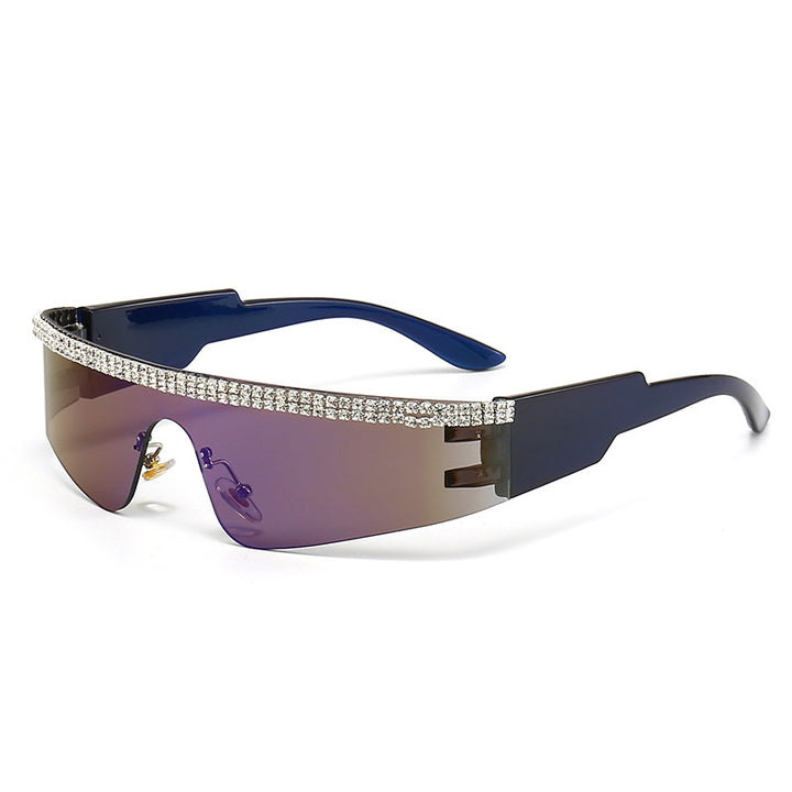 Damen Modische Glamour-Sonnenbrille mit strassverziertem Rahmen Karnz
