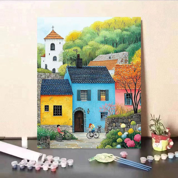 Scenic Village Malen nach Zahlen Kunstset Karnz