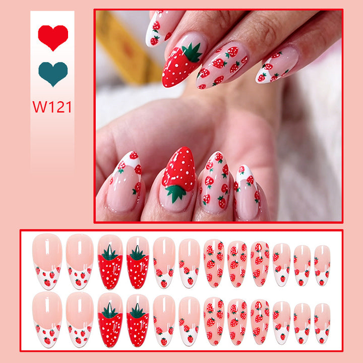 Kunstnagelset mit fruchtigem Erdbeermuster Karnz