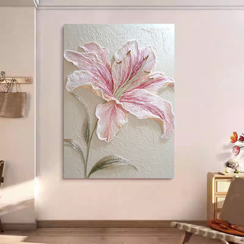 Strukturierte florale Leinwandkunst für Innenräume
