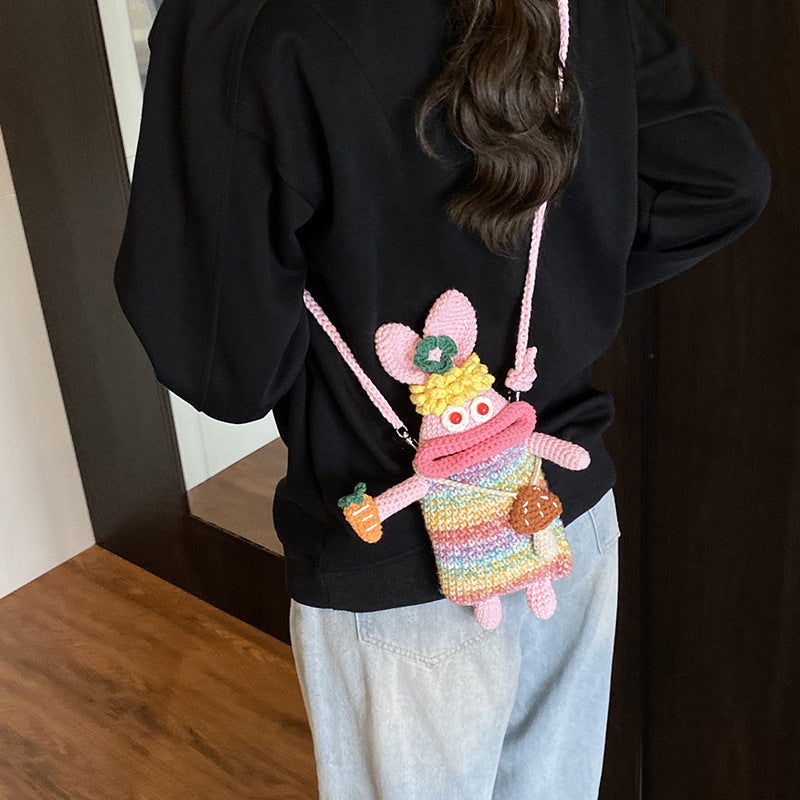 Süße Charakter Häkel Mini Rucksack