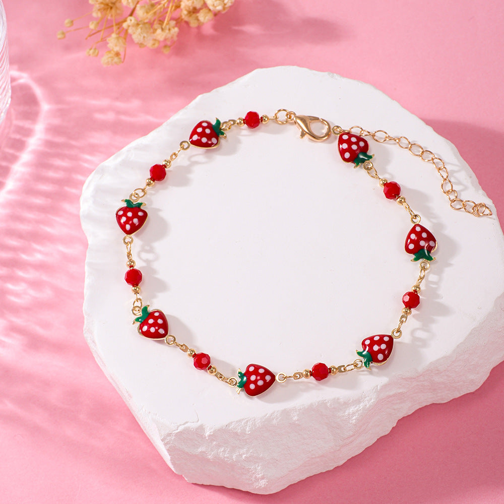 Erdbeer Charm Armband Karnz