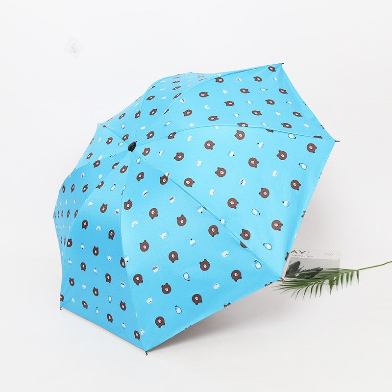 Damen kreativer Falt-Regenschirm mit tierischem Motiv Karnz