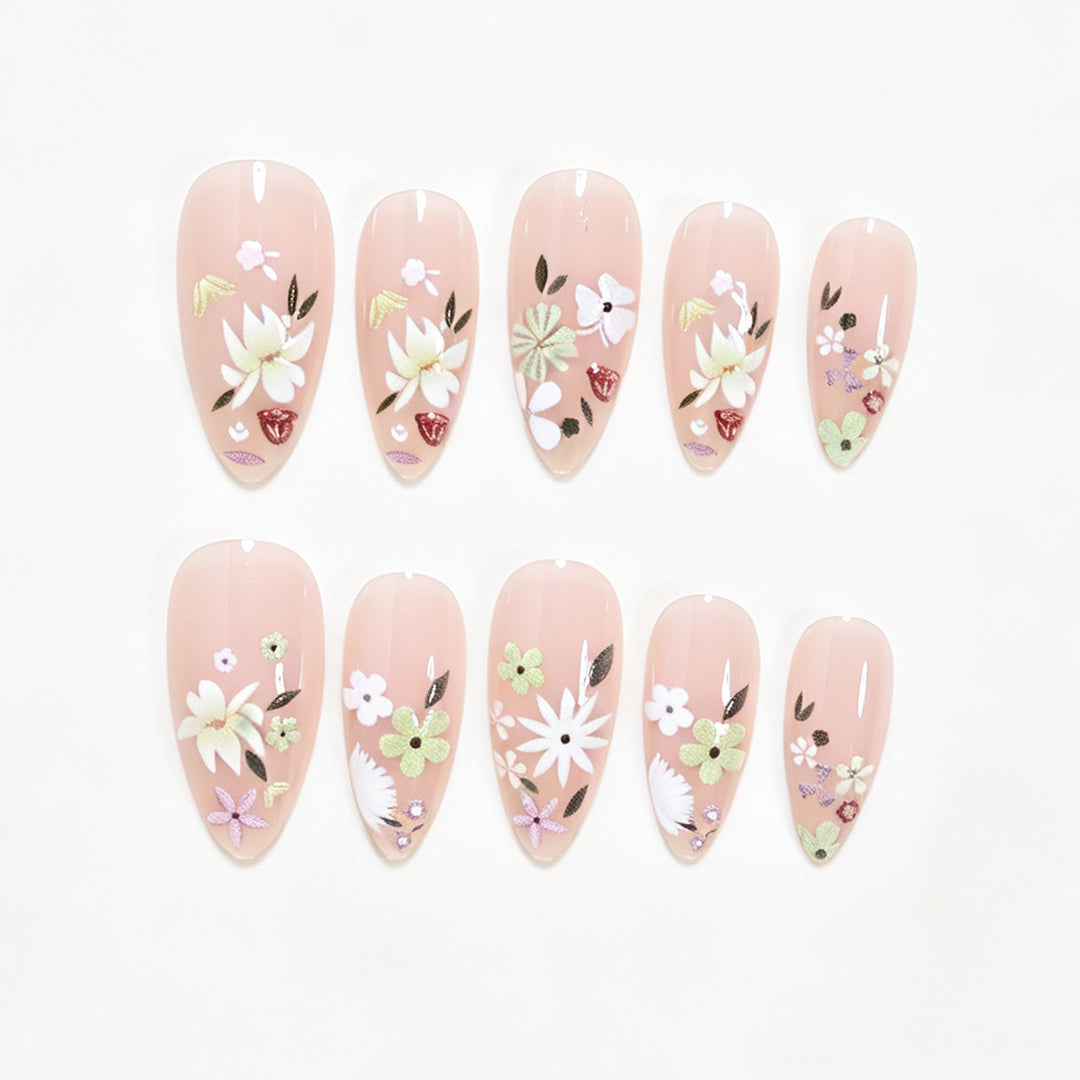 Florale Kunst Acryl Nagelspitzen Karnz