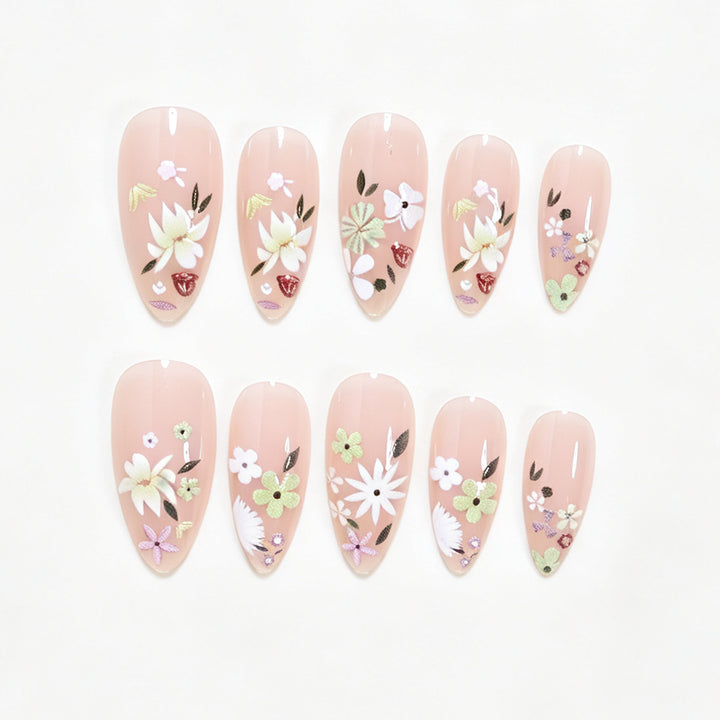 Florale Kunst Acryl Nagelspitzen Karnz