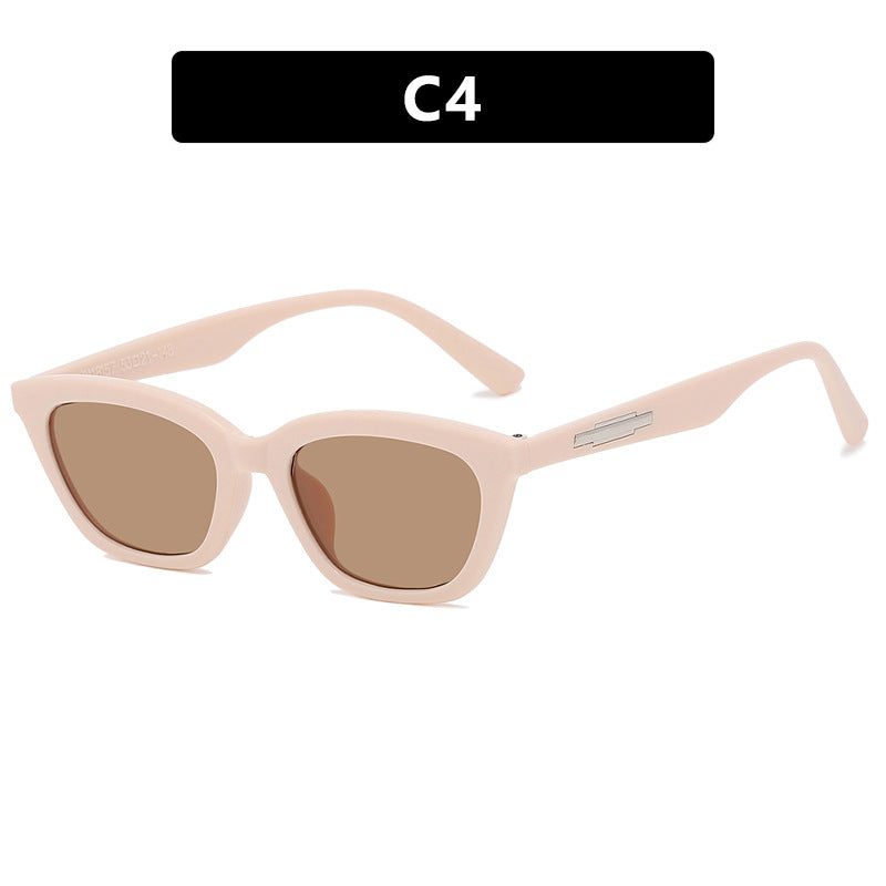 Damen trendige Sonnenbrille im eleganten Katzenaugen-Design mit schmalen Rahmen Karnz