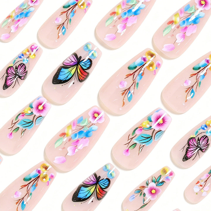 Künstlerisches Schmetterlingsdesign Press-On Nail Set Karnz