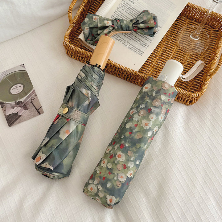 Damen Faltbarer Regenschirm mit floralem Design Karnz