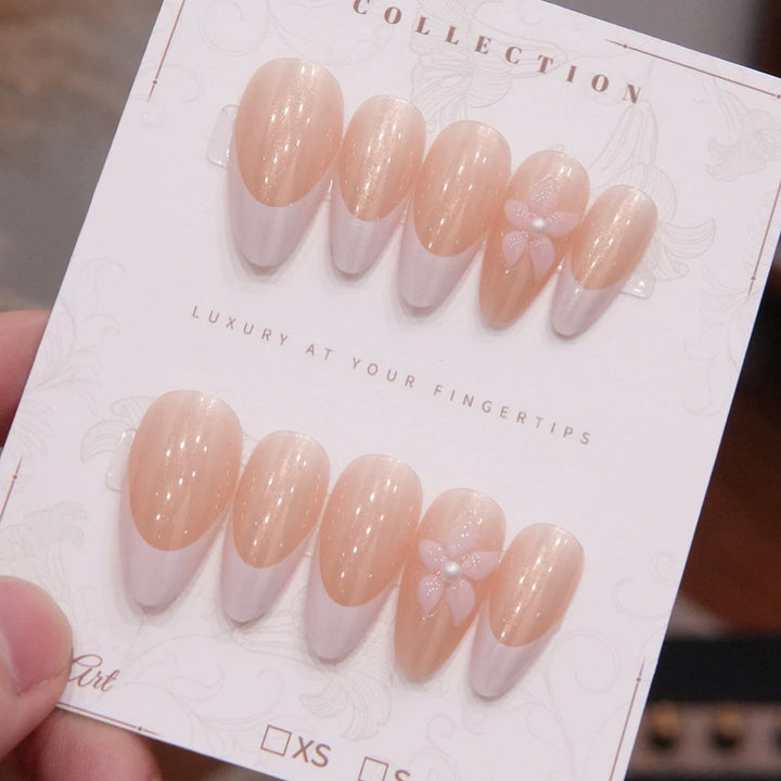 Floral Accent Press-On Nail Set