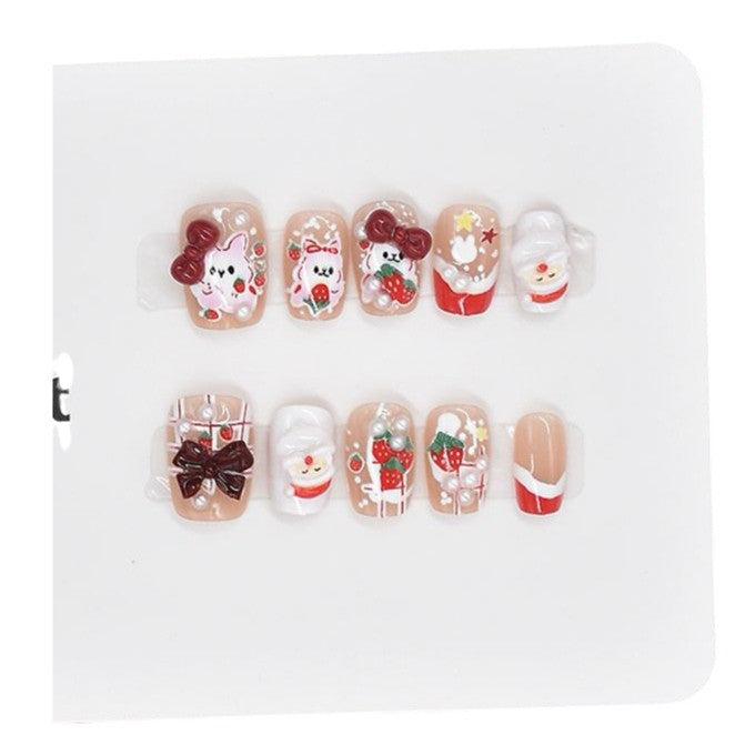 Festliches Charakter-Themen Press-On Nagelset Karnz