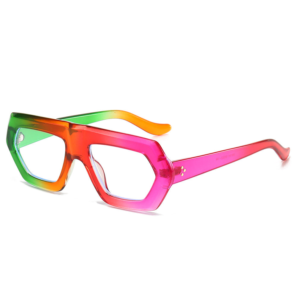 Damen modische optische Brille im extravaganten Hexagon-Design Karnz