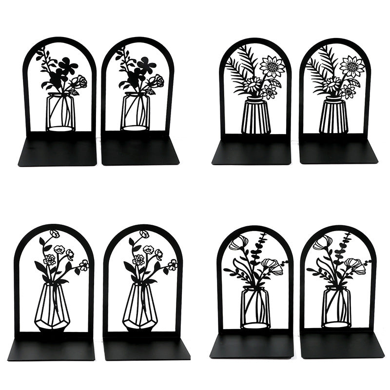 Elegante florale Metall-Buchstützen