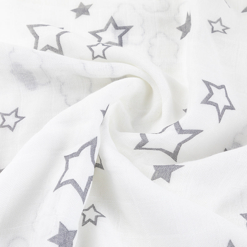 Weiches Musselin Babydecke mit Sterne und Wolken Druck Karnz