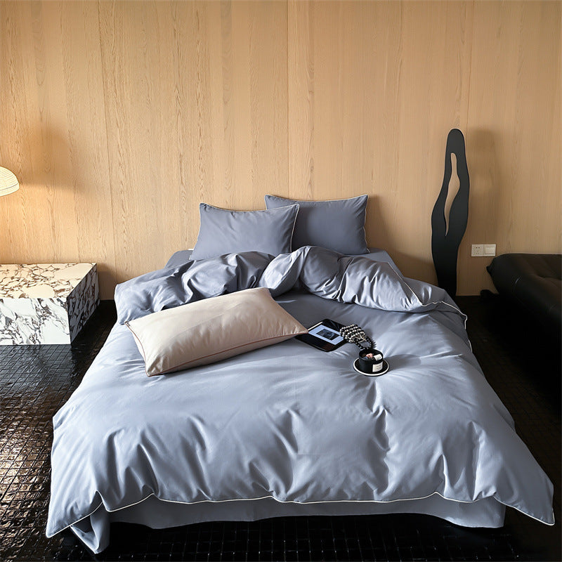 Satin-Bettwäsche-Garnitur mit atmungsaktivem Baumwollmix und Soft-Touch-Finish