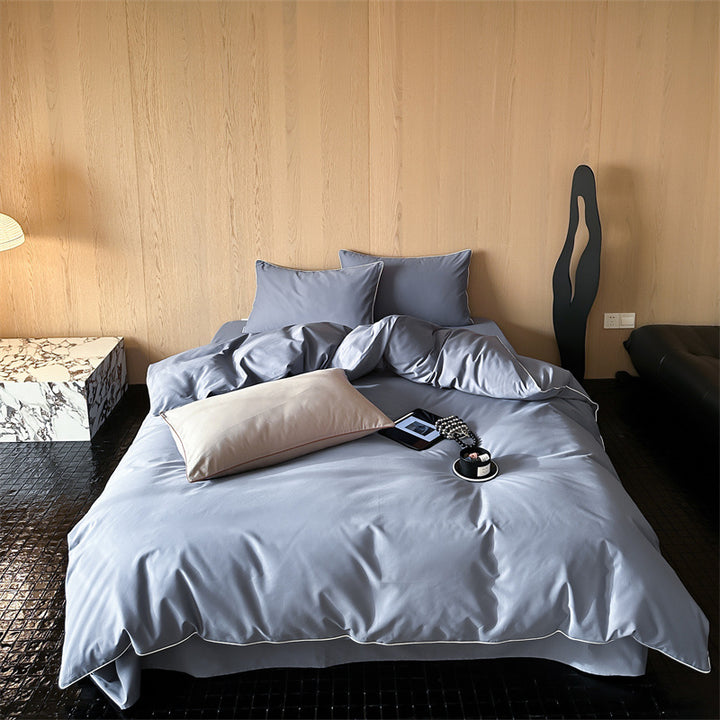 Satin-Bettwäsche-Garnitur mit atmungsaktivem Baumwollmix und Soft-Touch-Finish