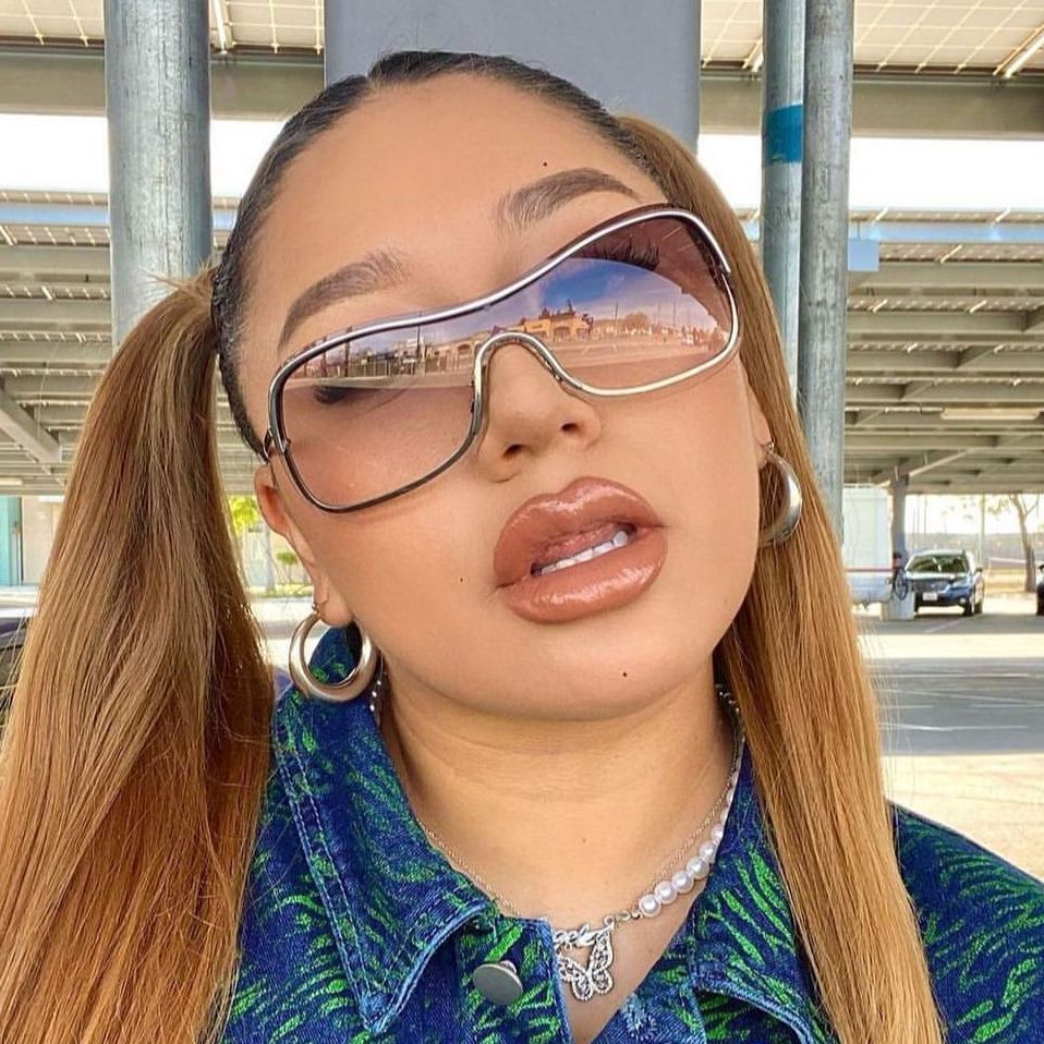 Damen große runde Sonnenbrille mit elegantem Metallrahmen Karnz