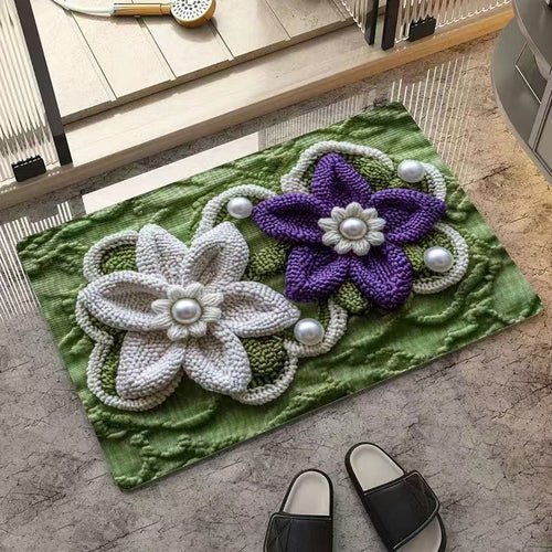 Strukturierte florale Designbereichsmatte