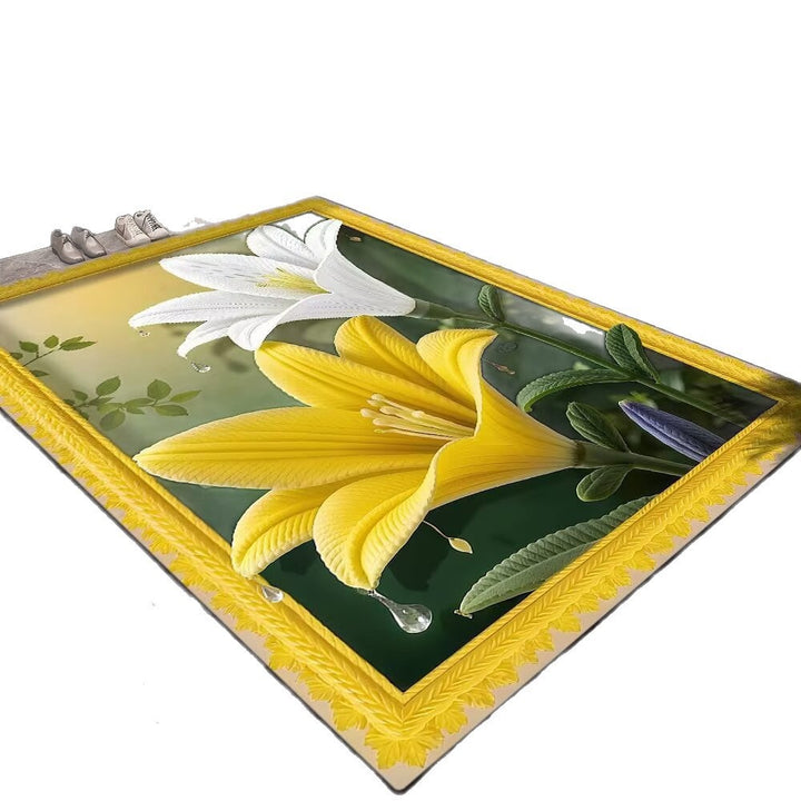 Elegante Blumenmuster Bereichsteppich