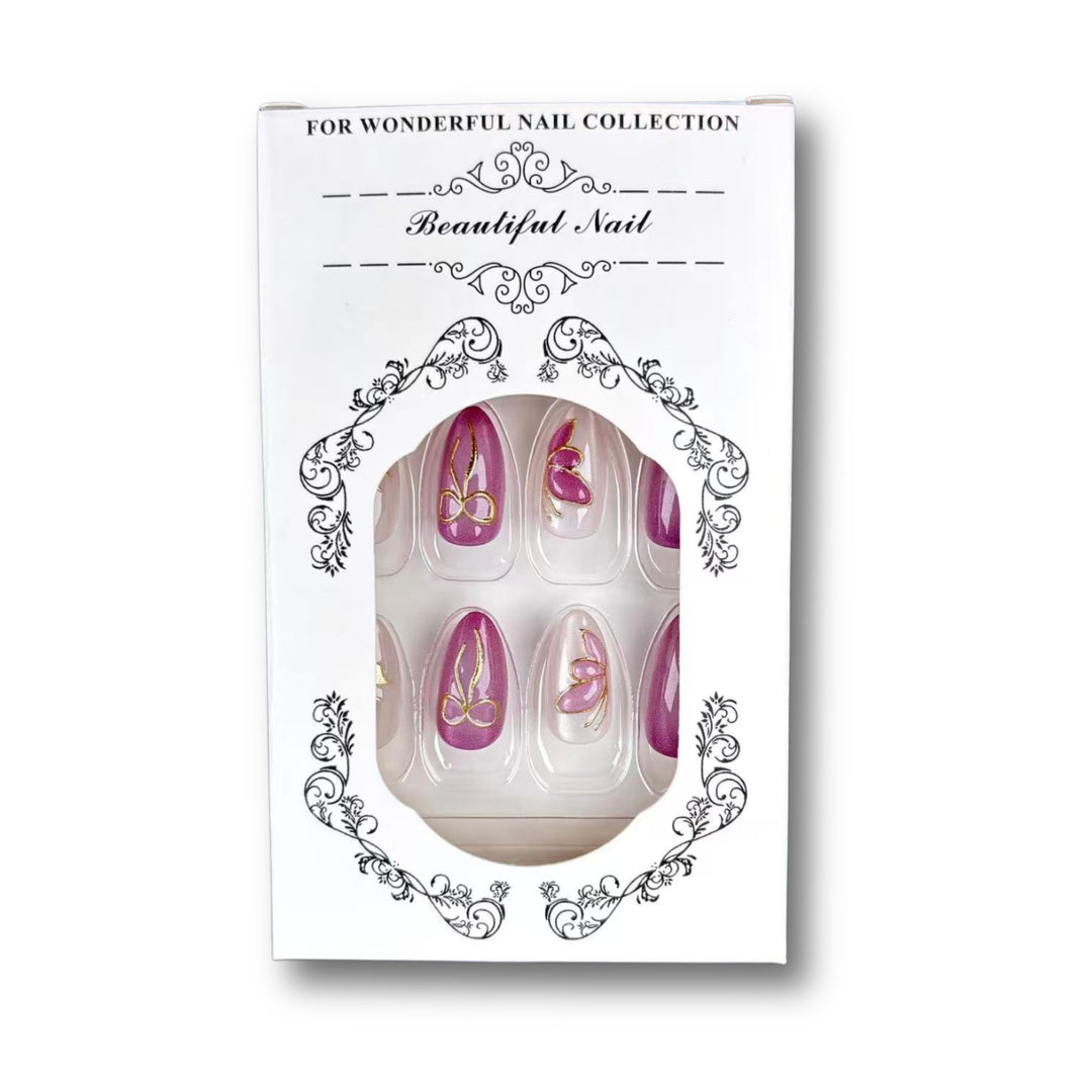 Elegantes florales Design Press-On-Nagelset