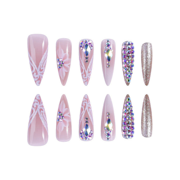 Luxus Strass Stiletto Nagel Set
