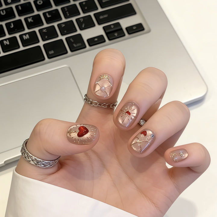 Dekorativer Acryl Press-On Nageldesign Satz